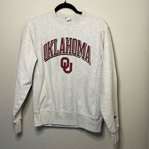 Men's Champion Gray Oklahoma Sooners Arch Over Logo Reverse Weave size Small